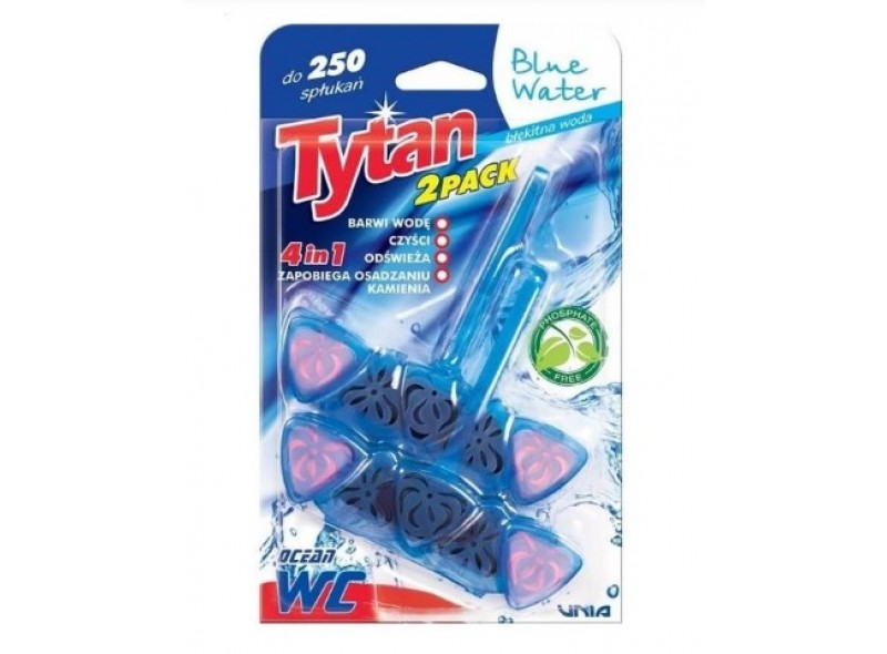 Чотирьохфазний блок для унітазу 4 в 1 Tytan Blue Water (Ocean) 2 x 0,040 г (океан) (97-574) Чотирьохфазний блок для унітазу 4 в 1 Tytan Blue Water (Ocean) 2 x 0,040 г (океан) (97-574)